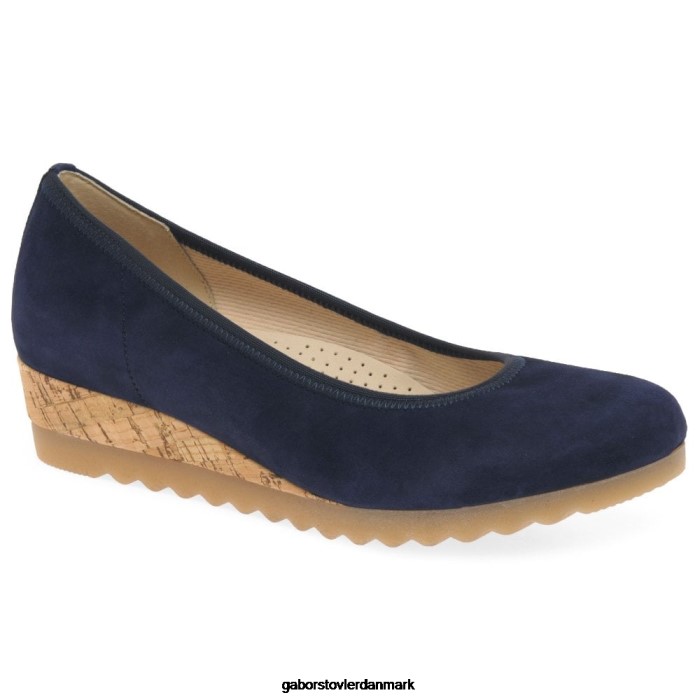 Gabor Kvinder epworth sko med lav kilehæl 4T2H632 fodtøj mørkeblå ruskind