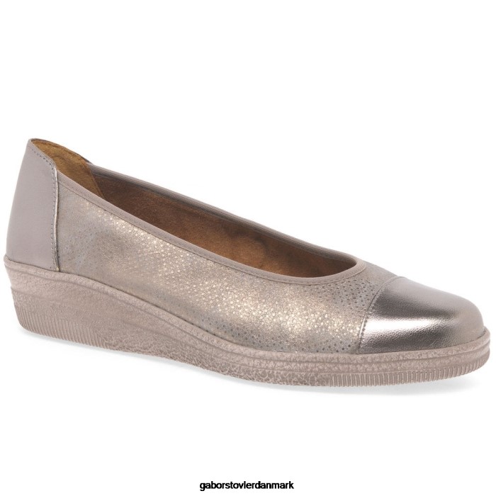 Gabor Kvinder petunia patent accent lavhælede pumps 4T2H6115 fodtøj ramme/prik print