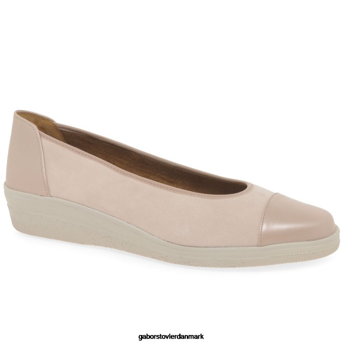 Gabor Kvinder petunia patent accent lavhælede pumps 4T2H6117 fodtøj lys rosa ruskind