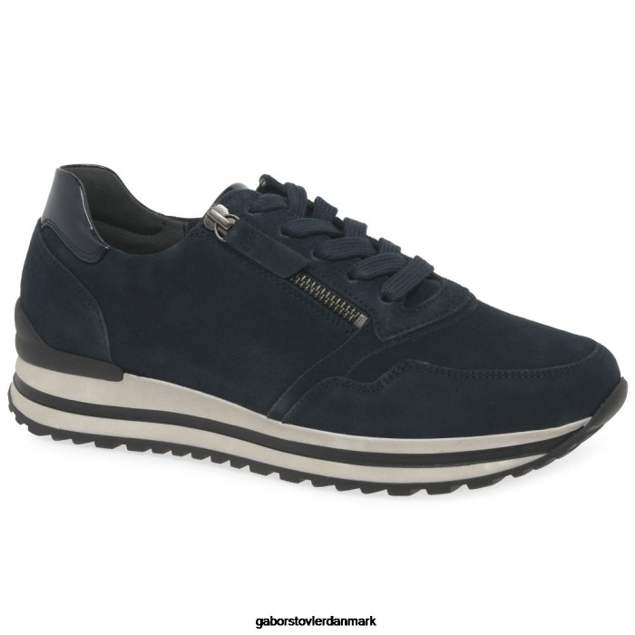 Gabor Kvinder nulon trænere 4T2H6146 fodtøj mørkeblå ruskind