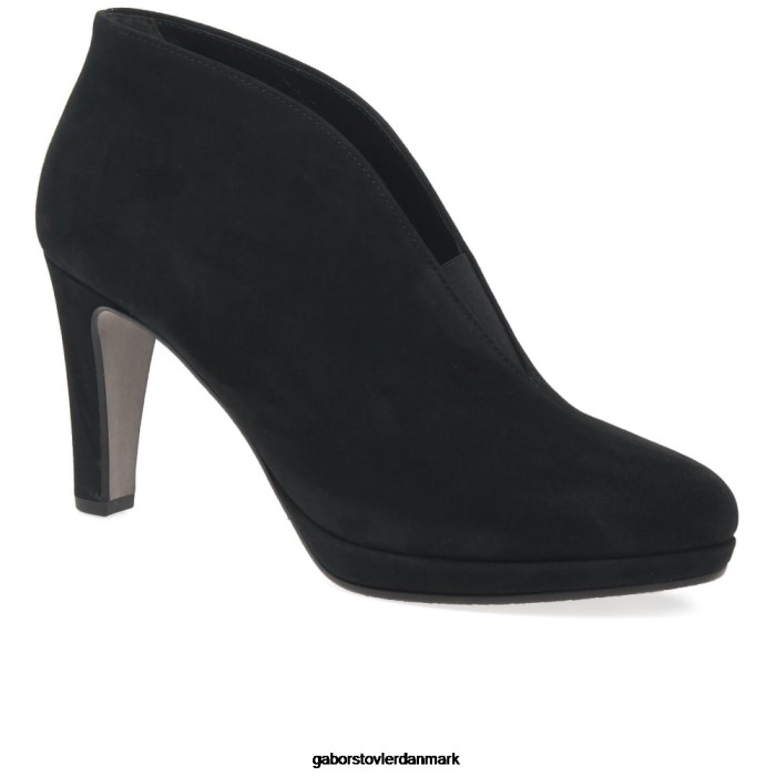 Gabor Kvinder amien moderne slip-on ankelstøvler 4T2H6218 fodtøj sort ruskind