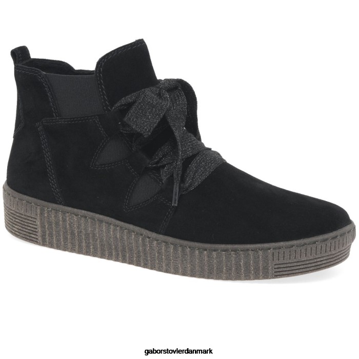 Gabor Kvinder lanse ankelstøvler 4T2H6230 fodtøj sort ruskind